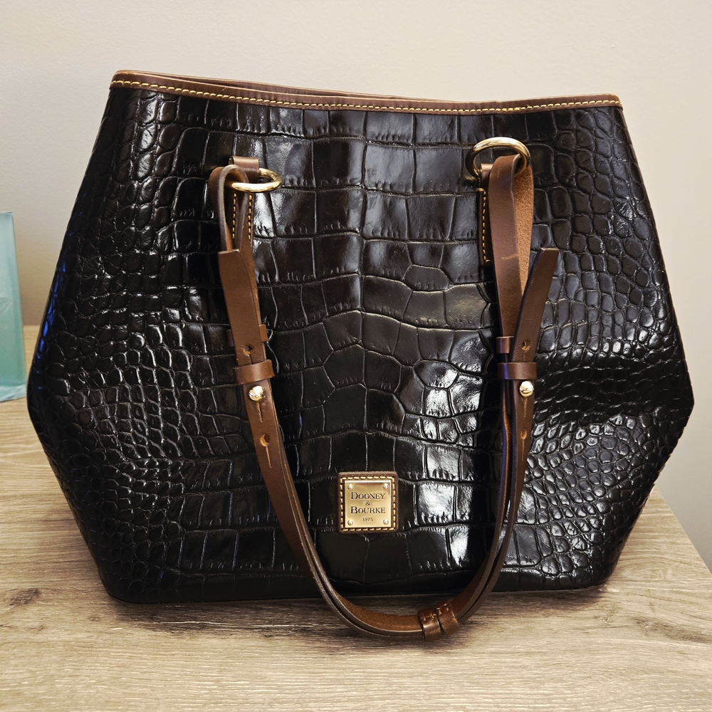 Dooney & Bourke Black Crocodile-Embossed Tote